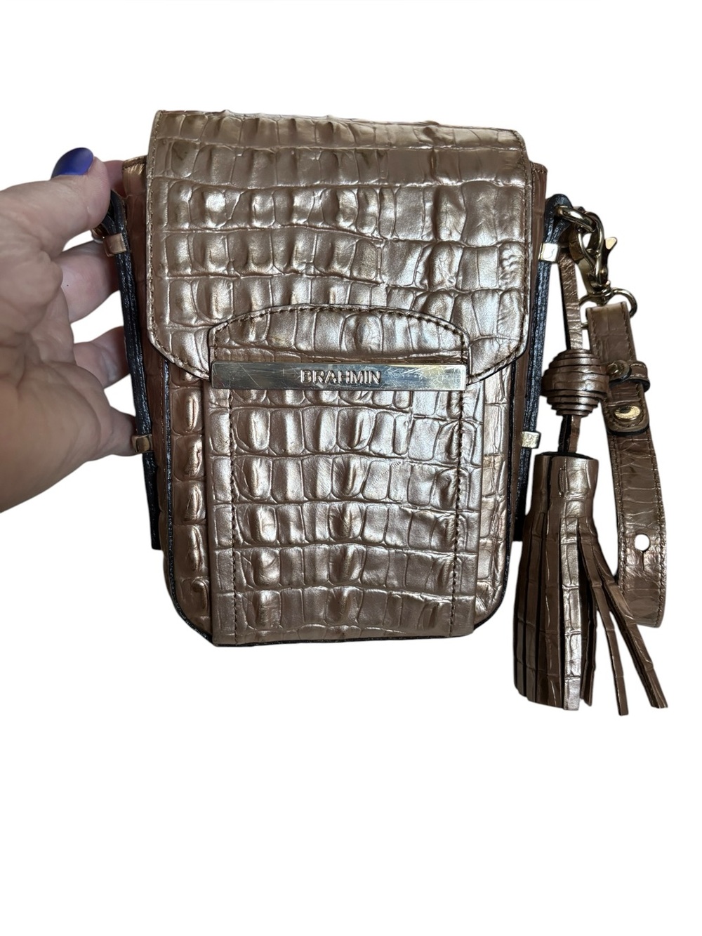Brahmin Croc Crossbody